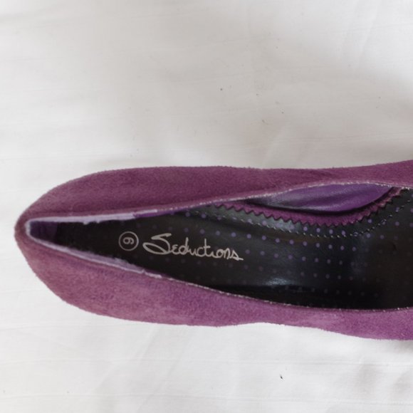 Seductions Purple Faux Suede Pointy Toe Pump- Sz. 9 - Picture 4 of 5